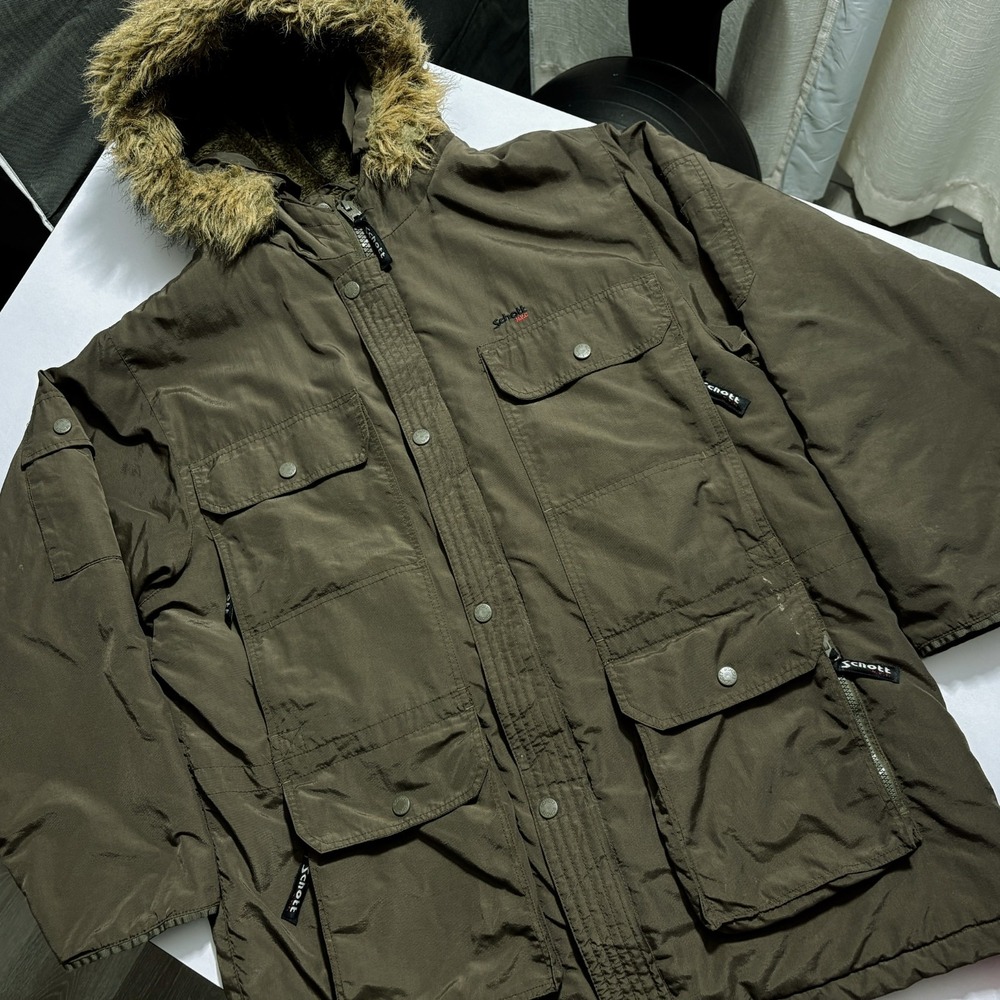 Schott Bros NYC Parka Coat Jacket Extreme Cold Weather N-3B Faux Fur Mens Medium